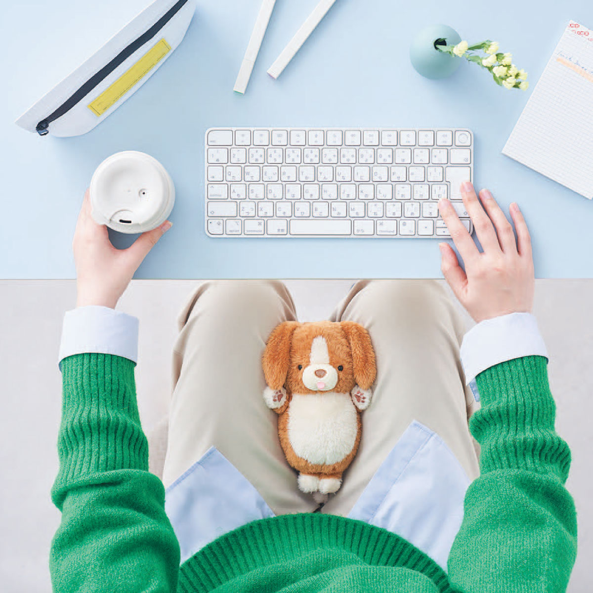 ぬいぐるみと一緒に、頑張れ美脚エクササイズ！